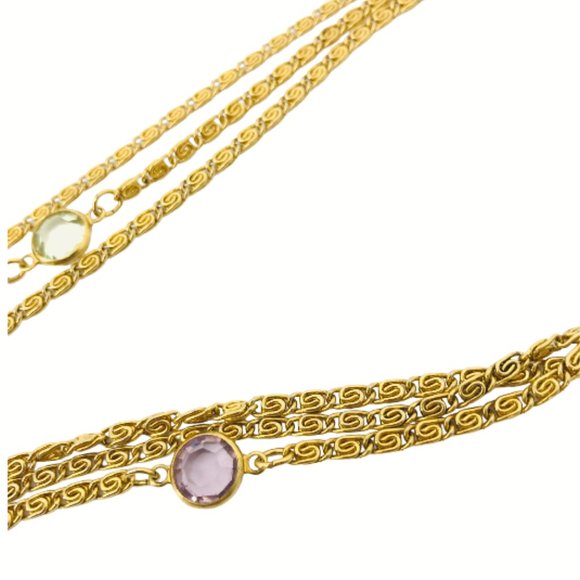 Goldette Vintage Signed 3 Strand Spinner Necklace - Picture 6 of 9